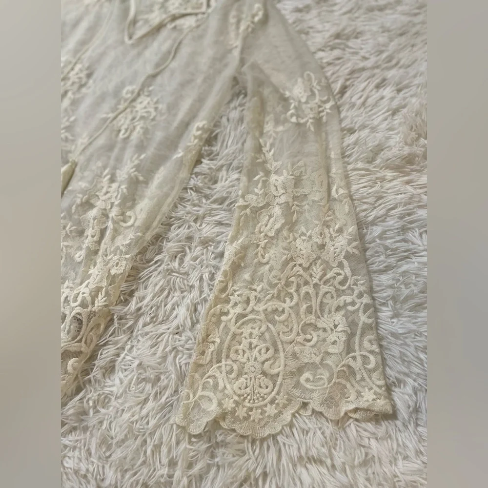 Forever 21 Whimsigoth Y2K Fairy Boho Festival Ethereal Western Resort Lace Top S - Picture 3 of 9